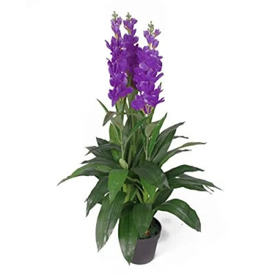 Image of Leaf Design UK Artifical Orchid Plant, 100cm Lilac