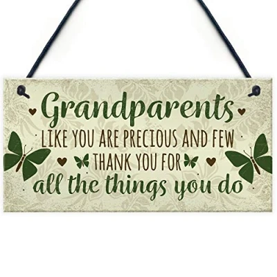 Image of RED OCEAN Handmade Hanging Plaque Grandparent Gifts For Grandma Grandpa Nan Grandad Birthday Christmas Loving Thoughtful Thank You Present