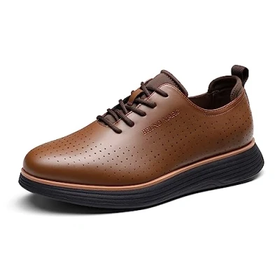 Image of Bruno Marc Men&#039;s VersaEase III Fashion Dress Sneakers Oxfords Classic Casual Shoes,Size 7,Brown,SBOX2318M