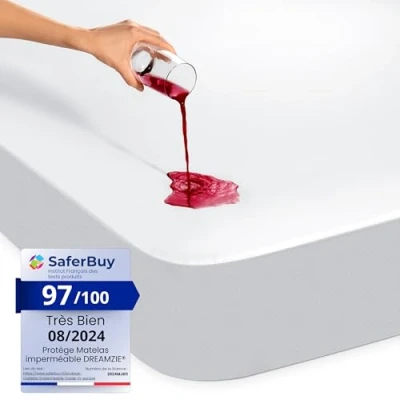 Image of Dreamzie mattress protector 90 x 190 cm Waterproof and resistant Optimal protection breathable