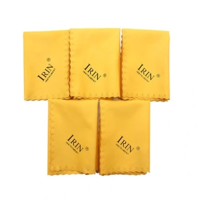 Image of Alnicov 5PCS Universal Microfiber Polishing Cleaning Cloth for Musical Instrument Guitar Violin Piano Clarinet Trumpet Sax Yellow