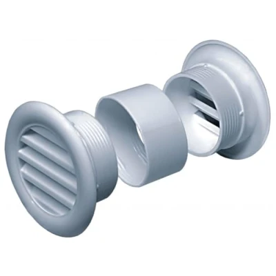 Image of White Bathroom Door Mini Circle Air Vent Grille 40mm / 1.57&quot; Two Sided Round Ventilation Ducting Cover Furniture Soffit Grid T71