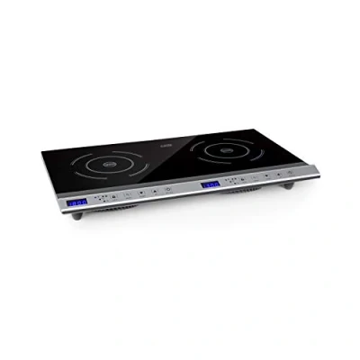 Image of Klarstein Cucinata Mobile Hob Double Induction Hob, Power: 3100 Watts, Touch Control, Pot Sensor, Switch Off Timer, 10 Levels, Overheating Protection, Child Safety Lock, Glass Ceramic, Silver