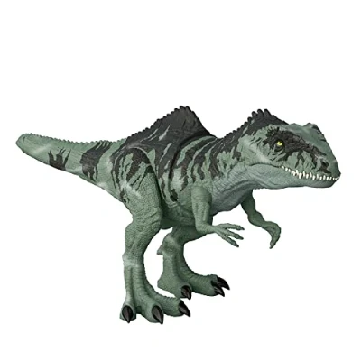 Image of Mattel Jurassic World Strike &#039;n Roar Giant Dino Giganotosaurus Toy Figure, Movable with and Snap Response, AR Function, for Children from 4 Years GYW86