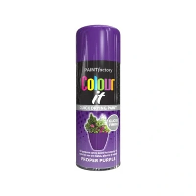 Image of PNJB All Purpose Purple Gloss Spray Paint, Interior and Exterior Application, Quick Drying, Compact &amp; Convenient, Finish for Metal, Plastic, Wood,250ML, (1PCS)
