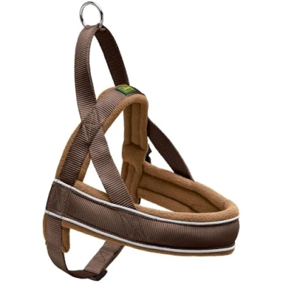 Image of Hunter Racing Norwegian harness for dogs, nylon, reflective, coat friendly, Brown, XXL