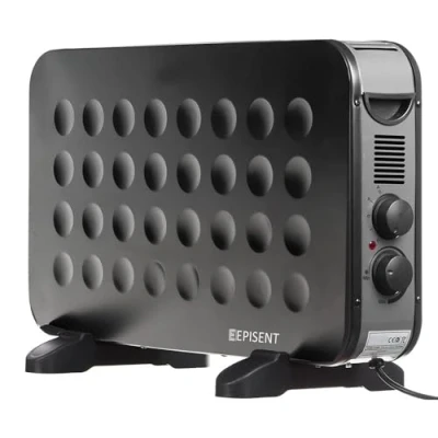 Image of EPISENT Electric Thermo 𝐂𝐨𝐧𝐯𝐞𝐜𝐭𝐨𝐫 𝐇𝐞𝐚𝐭𝐞𝐫 2000W Portable Convector Heater 3 Adjustable Heat Settings and Over Heat/Tip Cut Out Function Ideal for Home or Office(DESIGN, BLACK)