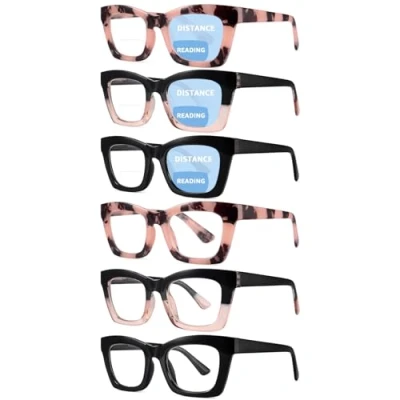 Image of CCVOO 6 Pack Oprah Reading Glasses for Women, Eyeglasses, Blue Light Readers Computer Eye Glasses, Cheaters