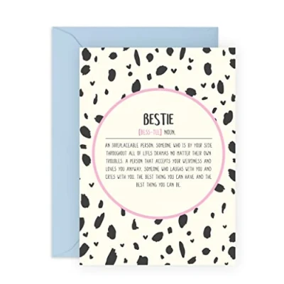Image of Central 23 Bestie Birthday Cards For Women Best Friend Card Besties Dalmatian Print Friendship Gifts Her Female Bff Appreciation Comes With Fun Stickers