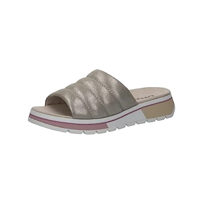 Image of CAPRICE Women&#039;s 9 27205 20 Flat Mules, Lt Grey Comb, 4 UK