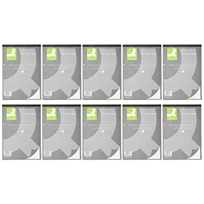 Image of Q Connect Feint Ruled Margin Head Bound Refill Pad 160 Pages A4 (Pack of 10) KF02228