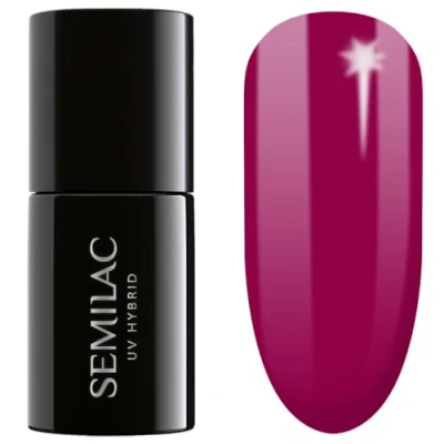 Image of SEMILAC 436 Powerful Burgundy Nail UV Gel Polish Long Lasting and Easy to Apply Soak off UV/Led Perfect for Home Professional Manicure Pedicure 7 ml