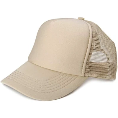 Image of styleBREAKER Unisex 5 Panel Mesh Cap, Trucker Baseball Basecap, Click and Snap Closure Adjustable 04023007, Colour:White Light Grey