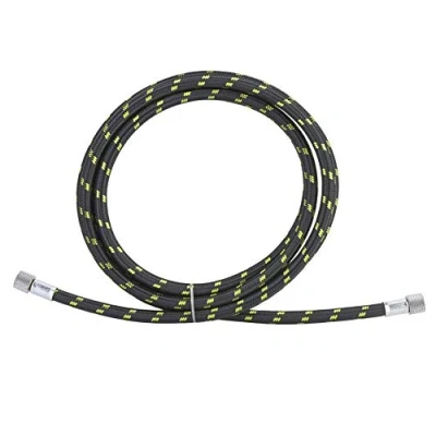 Image of Black Rubber Airbrush Braided Tube Spray Gun Hose Air 1/8x1.8m for Pen