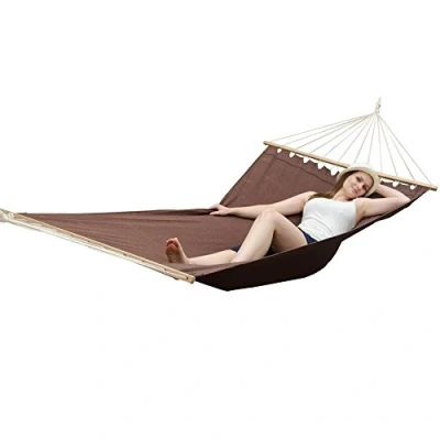 Image of Xxl double Hammock with spreader bars 200x120cm for two people Brown Amanka