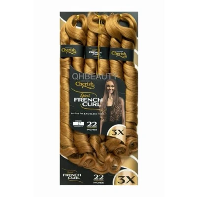 Image of Cherish/Spiral French Curl 22&#039;&#039; inch / 3X Crochet Hair Braids/Colour 27