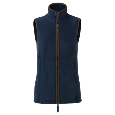Image of Premier Womens/Ladies Artisan Fleece Gilet (Navy/Brown) Navy/Blue Size 2XL