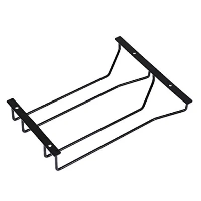 Image of Dianoo Wine Glass Holder, Stemware Rack Under Cabinet with Screw 27 cm, 2 Rows Black