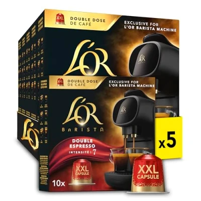 Image of L’OR BARISTA Double Splendente XXL Aluminium Coffee Capsules (5 X 10 Pods) Intensity 7
