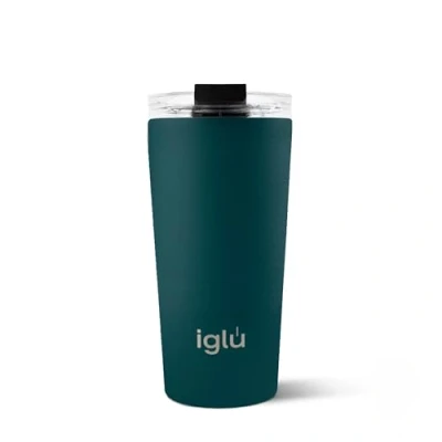 Image of iglu Reusable Coffee Cup Thermal Insulated Stainless Steel Travel Mug with Screw Lid Leakproof &amp; Double Walled Great for Hot Cold Drinks Premium Eco Friendly Gift (Atlantis, 16oz)