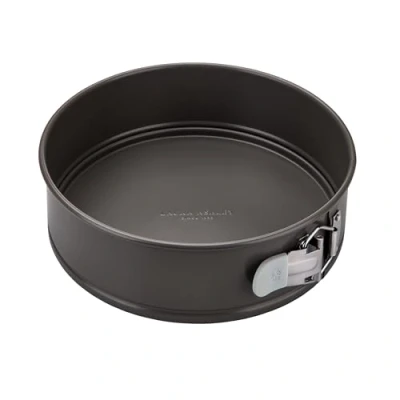 Image of Laura Ashley Non Stick Spring Form Cake Tin Loose Base 23.5cm, Dishwasher, Oven &amp; Freezer Safe Tin, Bakeware, Sage Green Silicone Handles, Pale Charcoal for Cooking Baking (PFAO/PFAS Free)
