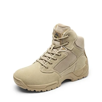 Image of NORTIV 8 Men&#039;s Military Tactical Work Boots Hiking Motorcycle Combat Boots,Size 11,Sand,Alloy