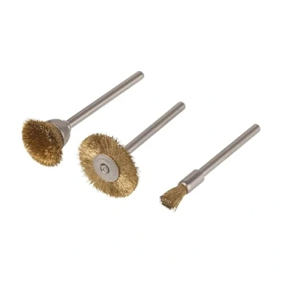 Image of wolfcraft Brass Wire Mini Brush Set, 3 pcs. I 2740000 For all fine grinding and polishing jobs