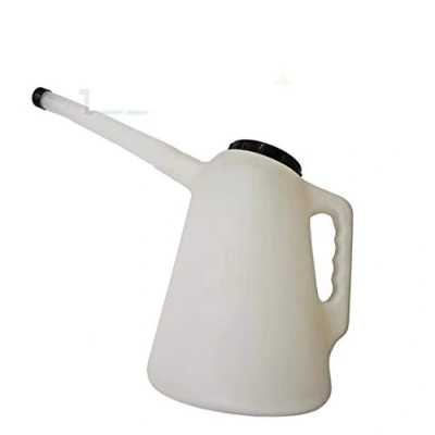 Image of 3L Plastic Polythylene Tapered Measuring Jug w Spout lid Auto Tool oil, fuel