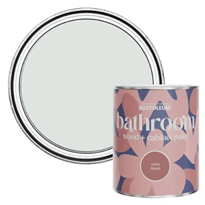Image of Rust Oleum Grey Moisture Resistant Bathroom Wood and Cabinet Paint in Satin Finish Library 750ml