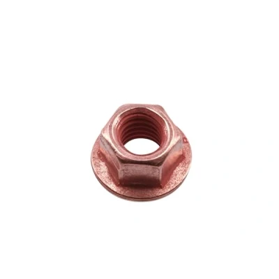 Image of Connect 30737 Copper Flashed Nut Flanged &amp; Self Locking M8 x 1.25 12mm Hex 5pc