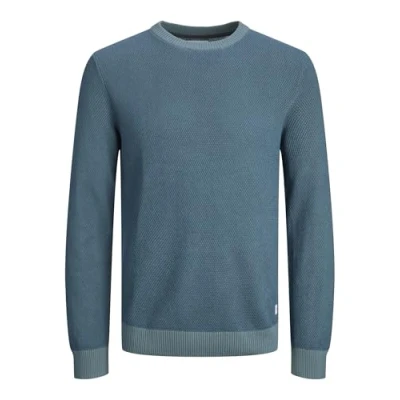 Image of JACK &amp; JONES Men&#039;s Jjeglobe Knit Crew Neck Noos Jumper, Goblin Blue, XXL