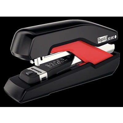 Image of Rapid Supreme Omnipress SO30c Half Strip Stapler, 30 Sheet Capacity, Compact Design, Low Effort Stapling, Super Flat Clinch Includes Staples, Black/Red, 50005550