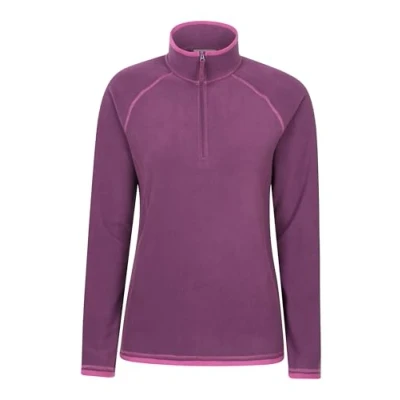 Image of Mountain Warehouse Montana Womens Microfleece Breathable Ladies Sweater, Quick Drying Pullover, Warm Fleece Jacket, Half Zip For Spring Summer, Travelling, Outdoors Berry Women&#039;s Size 4