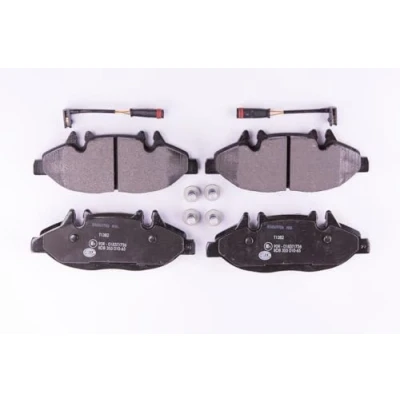 Image of 101220799 brake pad set HELLA 8DB 355 010 651 incl. wear warning contact with caliper screws accessories MERCEDES BENZ: Vito Mixto