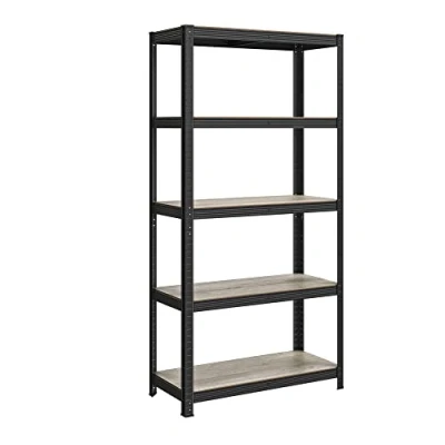 Image of SONGMICS Shelving Unit, 40 x 90 180 cm, 875 kg Load Capacity (175 per Shelf), Industrial, Adjustable Storage Shelves, for Living Room, Kitchen, Garage, Greige and Black GLR040B21