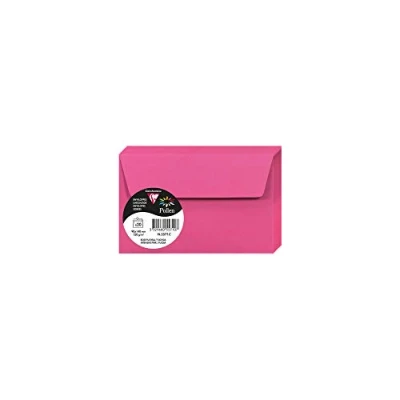 Image of Clairefontaine Ref 5571C Pollen Adhesive Envelopes (Pack of 20) 90 x 140mm Sized, 120gsm Paper, Printer Compatible, Acid Free, Strip for Easy Seal Intensive Pink