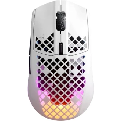 Image of SteelSeries Aerox 3 Wireless Holey RGB Gaming Mouse Ultra lightweight Water Resistant Design 18K DPI TrueMove Air Optical Sensor Snow