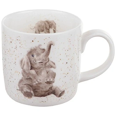 Image of Wrendale by Royal Worcester Bone China Mug Role Model Elephants, Multi Colour,11 oz