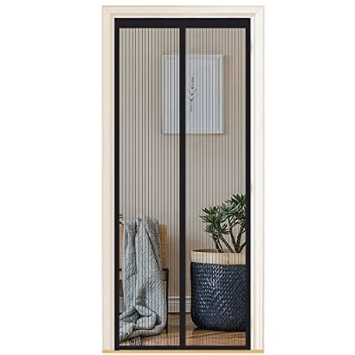 Image of Magnetic Fly Screen Door, Hundreds of Sizes, 70 x 200cm, Anti Mosquito Mesh Curtain with Powerful Magnets, Insect Protection Black Strips