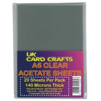 Image of 20 X A6 Acetate Sheets Transparent Clear OHP, Craft, Office