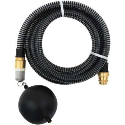 Image of vidaXL Suction Hose with Brass Connectors Black 1.1&quot; 25 m PVC