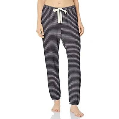 Image of Amazon Essentials Women&#039;s Lightweight Lounge Terry Jogger Pyjama Bottom (Available in Plus Size), Navy Stripes, XXL