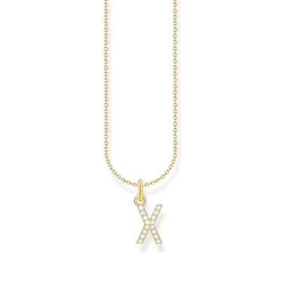 Image of THOMAS SABO Letter X Necklace 925 Sterling Silver with Zirconia KE2263 051 14