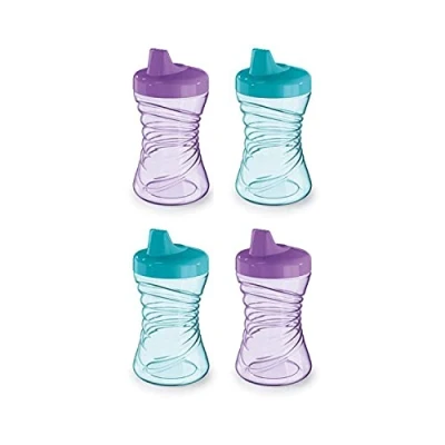 Image of NUK Fun Grips Hard Spout Sippy Cup, 10 oz. Easy to Hold, BPA Free, Spill Proof Toddler 4pk