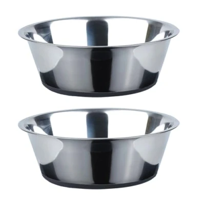 Image of PEGGY11 Stainless Steel Dog Bowls, Nonslip, Food Grade, Dishwasher Safe, Easy to Clean 1.92L, 2 Pack