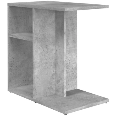 Image of vidaXL Scandinavian Style Side Table in Concrete Grey Engineered Wood, Versatile Placement, Organised Storage, 50x30x50 cm