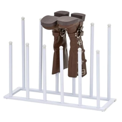 Image of Pristine White Welly Boot Rack &amp; Stand Holds 6 Pairs of Wellies Boots.