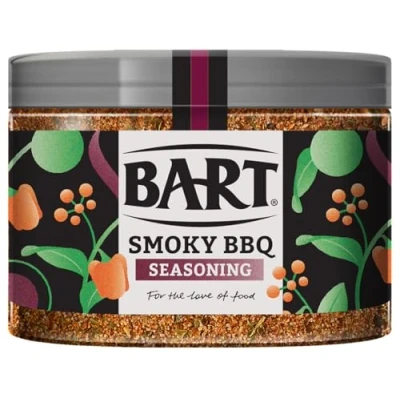 Image of BART Smoky BBQ Seasoning Large Pack Sweet &amp; Smoky, Ideal for Pork Ribs, Chicken Wings Other Meat (1x250g Jar)