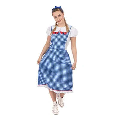 Image of Blue &amp; White Kansas Lady Costume for Women, Large (1 Set) Eye Catching Design. Perfect Halloween, Themed Parties, Festivals, Film and TV, World Book Day, More