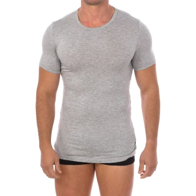 Image of Bikkembergs Mens Fashion Bamboo short sleeve T shirt BKK1UTS03SI man Grey Viscose Size Small